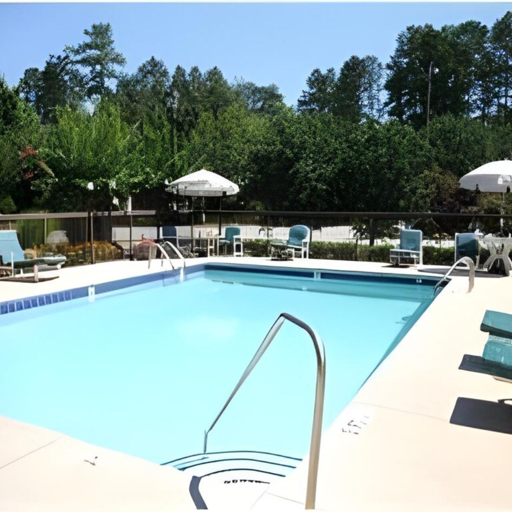 Outdoor swimming pool at hotel in Stone Mountain GA