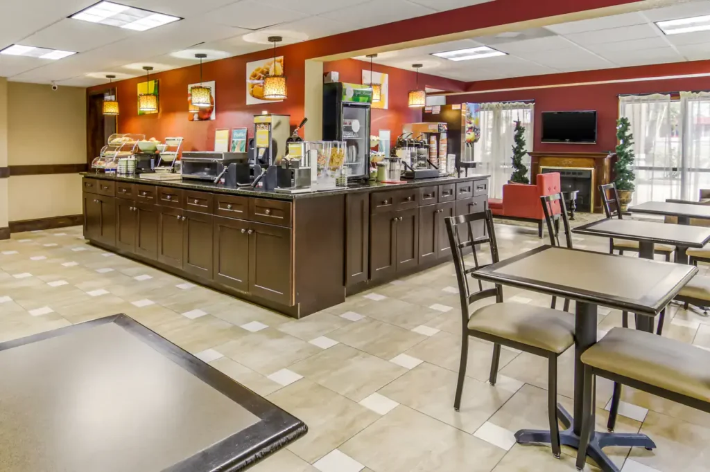 Breakfast area at hotel in Stone Mountain GA
